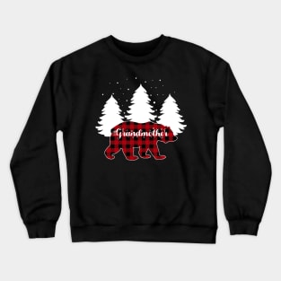 Buffalo Red Plaid Grandmother Bear Matching Family Christmas Crewneck Sweatshirt